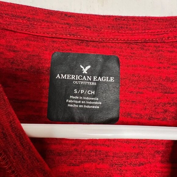 American Eagle Mens Red Heathered Graphic T-Shirt Short Sleeve Size Small NWT - Picture 4 of 7